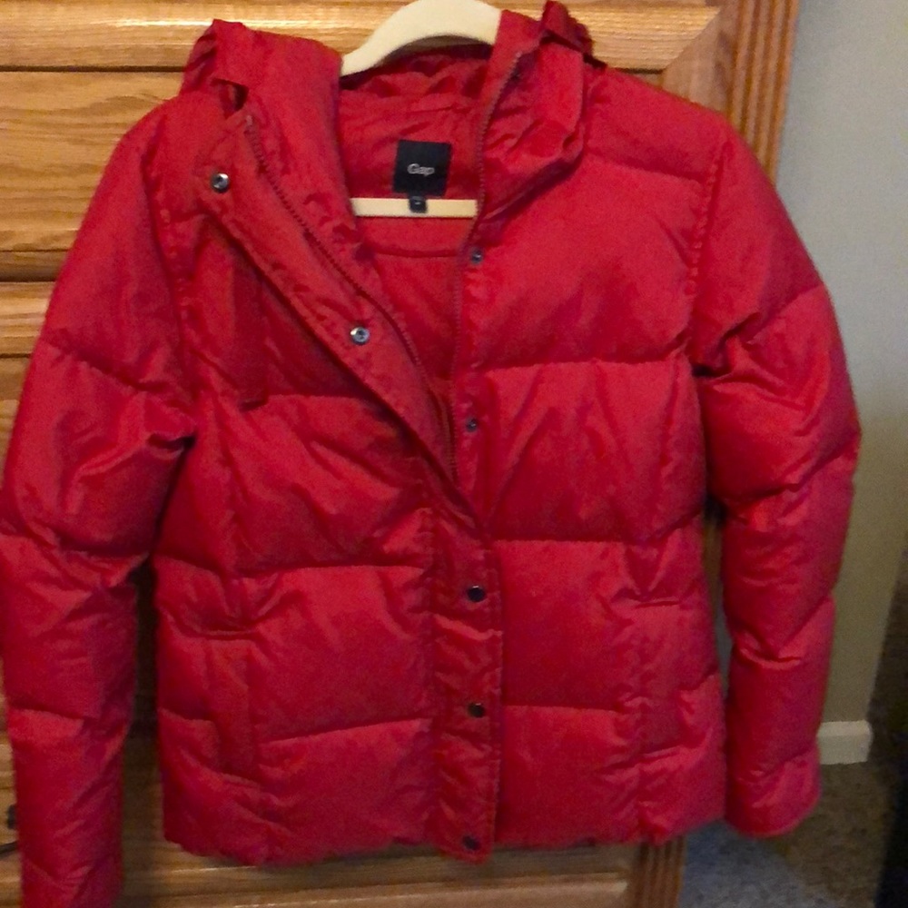 Gap red winter puffer coat